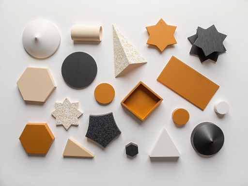 彩色教育模型，几何图形组合，用于科学教育和科普展示